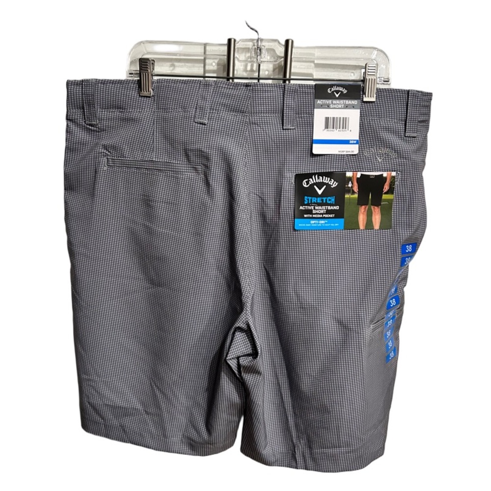 Callaway Black and White Checkered Stretch Shorts